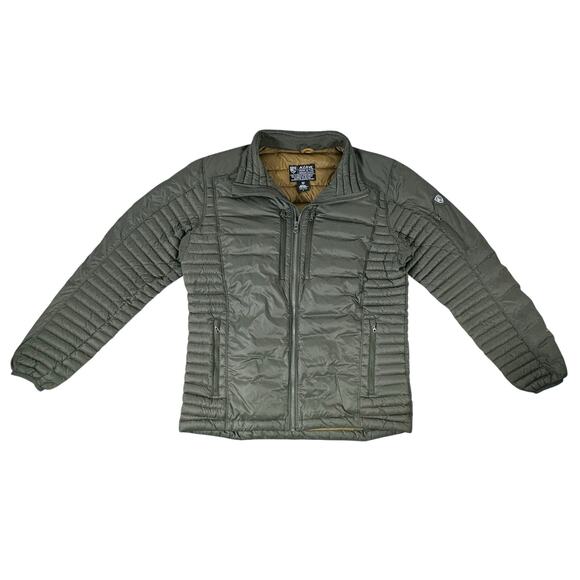 Kuhl Projekt Spyfire Puffer Jacket Size Large Dark Moss Green Goose Down READ - Picture 8 of 12